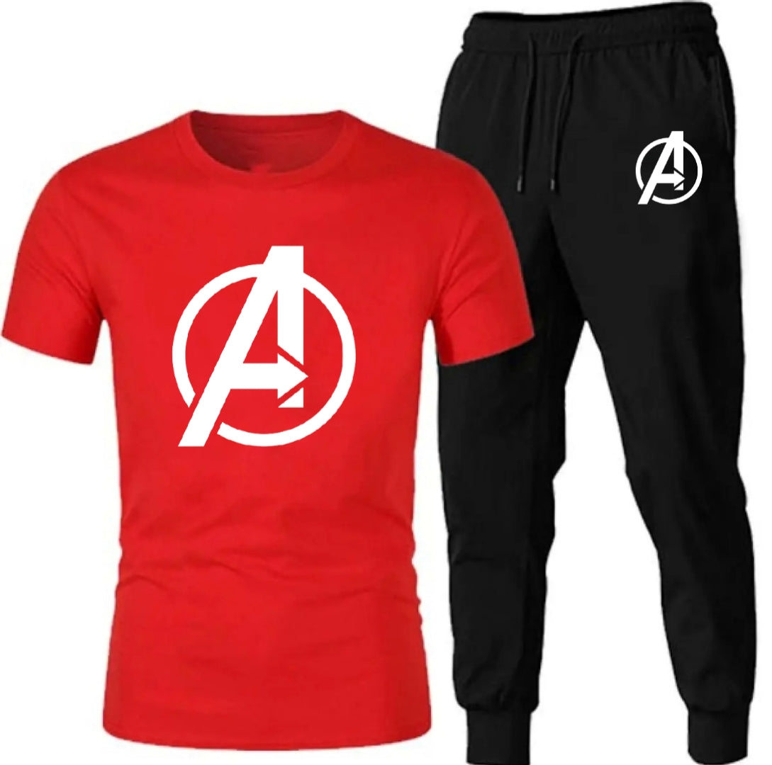 Afraz Men’s Casual Maroon Tracksuit – Round Neck Half-Sleeve T-Shirt & Matching Trouser Set for Gym, Jogging & Daily Wear