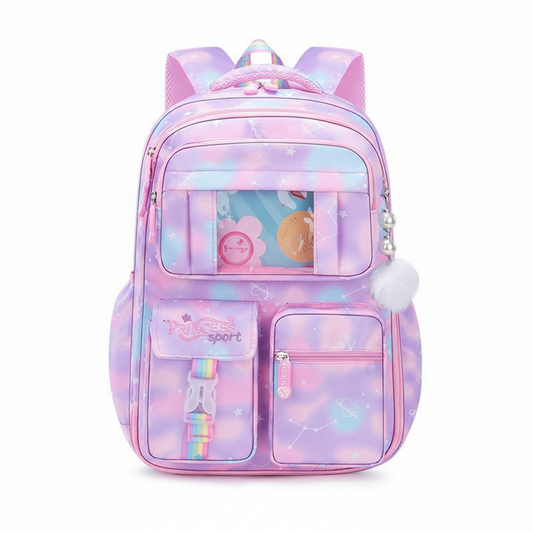 Afraz Next-Gen Smart School Backpack – Heavy-Duty Multi-Pocket Daily Bag (Purple Blue)