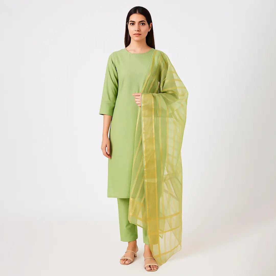 Afraz Premium 3-Piece Unstitched Katan Silk Suit with Luxury Organza Dupatta