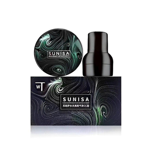 Sunisa Air Cushion Foundation – Black Green Marbled Long Lasting Coverage Compact