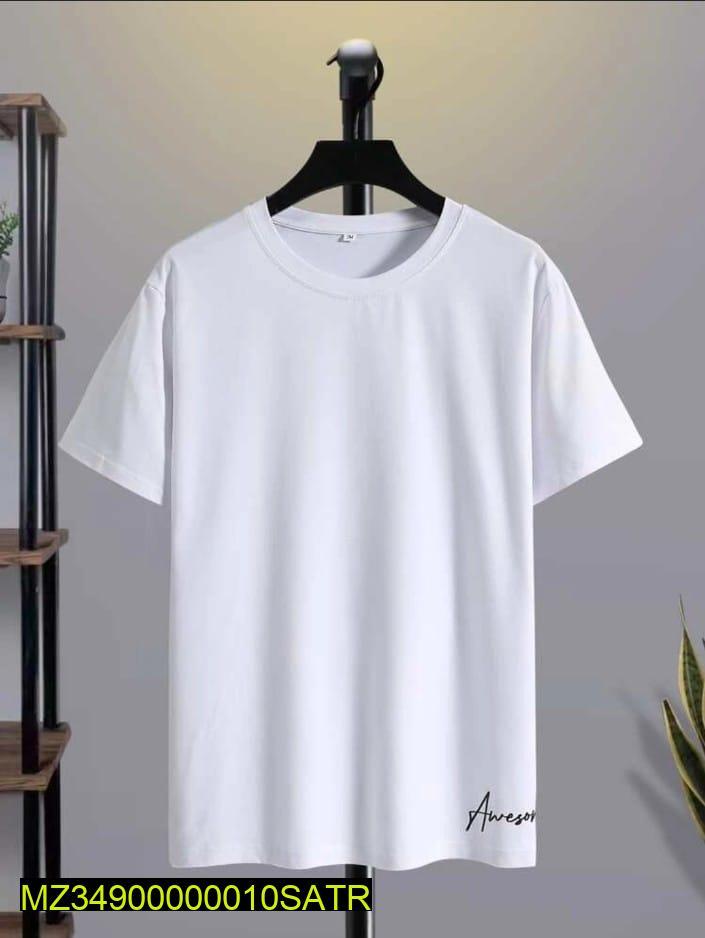 Men’s White Polyester Plain T-Shirt – Soft Comfortable Casual Wear (S to XXL)