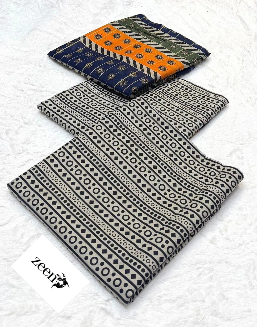 Black Printed Lawn 3Pcs Set for Women Unstiched