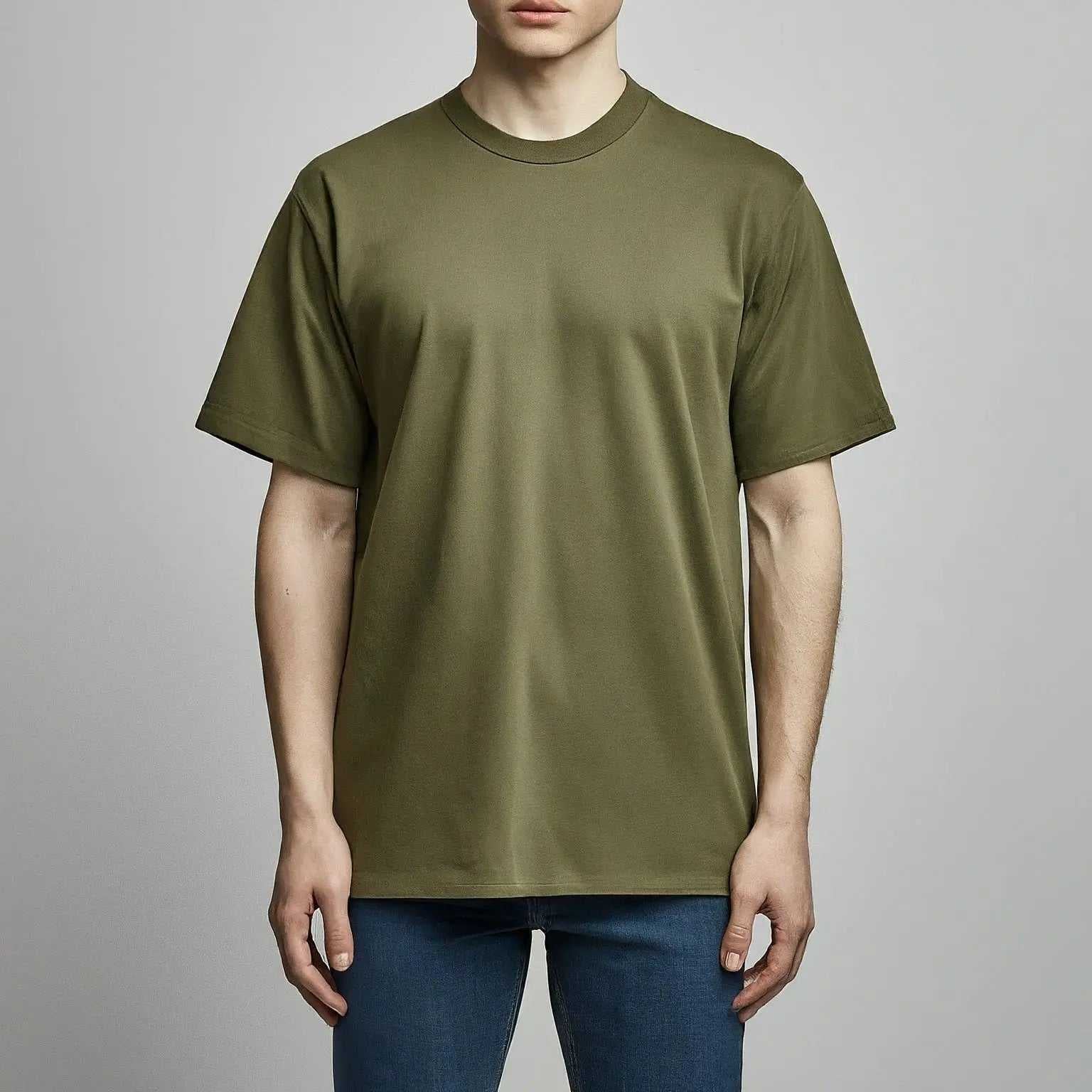 Men's classic military green crew neck T-Shirt – AFRAZ