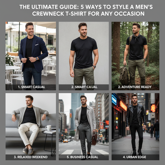 Five Ways to Style a Basic Men's Crewneck T-Shirt from AFRAZ