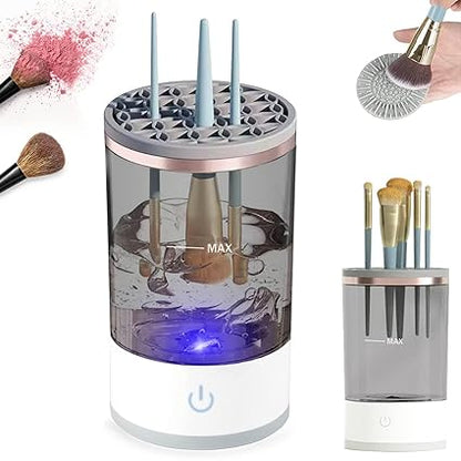 Afraz 3-in-1 Electric Makeup Brush Cleaner – Automatic Spin Washing Machine & Dry Holder Organizer for All Brush Sizes