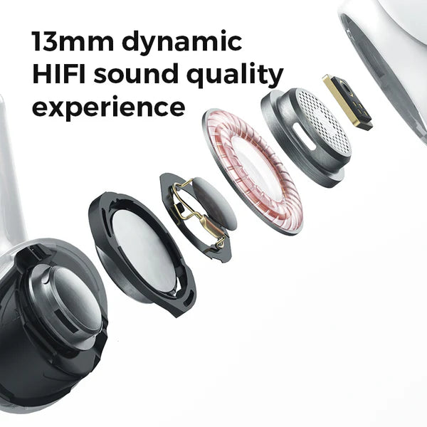 afraz WS Wireless Earbuds — Active Noise Cancelling (ANC) Bluetooth Headphones (White)