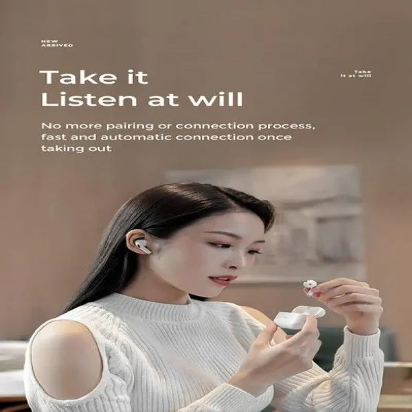 afraz WS Wireless Earbuds — Active Noise Cancelling (ANC) Bluetooth Headphones (White)