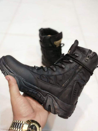 Afraz "Black Delta" Men's Comfortable Tactical Boots — Premium High-Ankle Military Style Outdoor Shoes