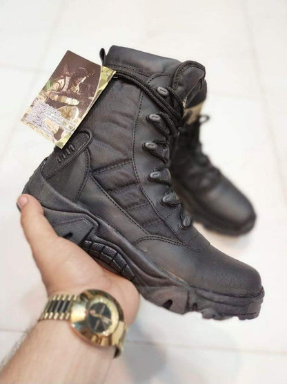 Afraz "Black Delta" Men's Comfortable Tactical Boots — Premium High-Ankle Military Style Outdoor Shoes