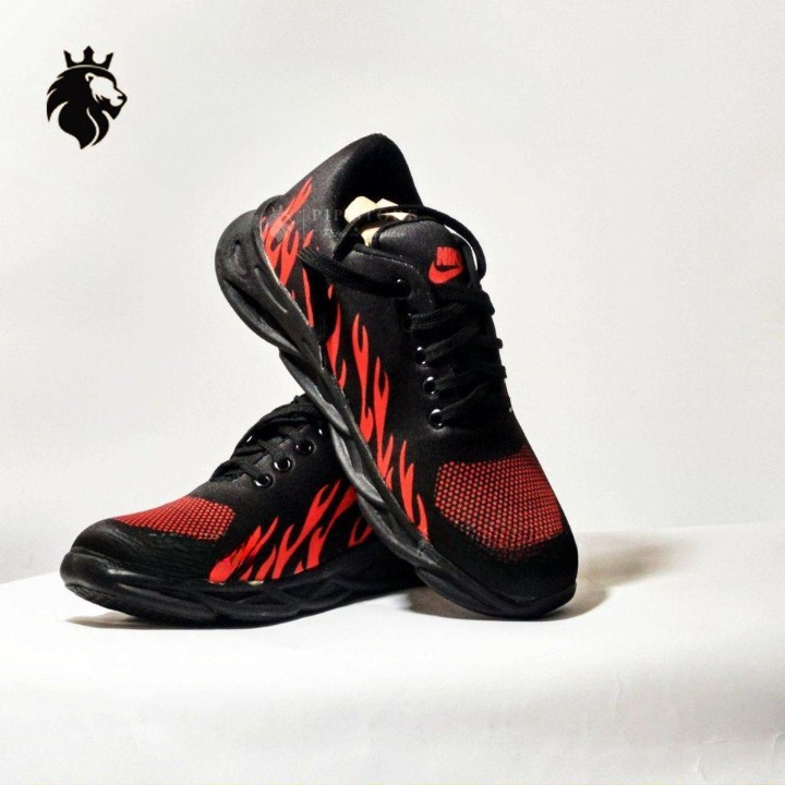 Afraz "Red Fire" Men's Comfortable Rubber Joggers — Premium Athletic Running Shoes & Sneakers