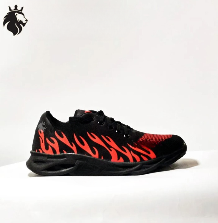 Afraz "Red Fire" Men's Comfortable Rubber Joggers — Premium Athletic Running Shoes & Sneakers