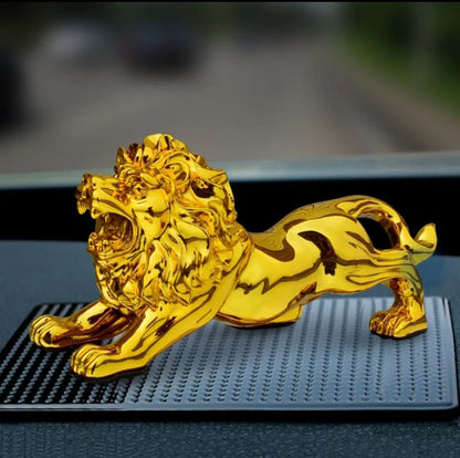 Afraz Golden Lion Car Dashboard Decoration – Modern Abstract Panther Statue