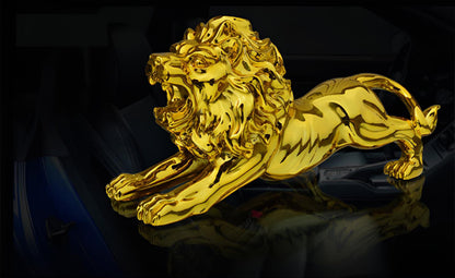 Afraz Golden Lion Car Dashboard Decoration – Modern Abstract Panther Statue