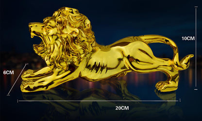 Afraz Golden Lion Car Dashboard Decoration – Modern Abstract Panther Statue