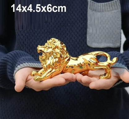 Afraz Golden Lion Car Dashboard Decoration – Modern Abstract Panther Statue
