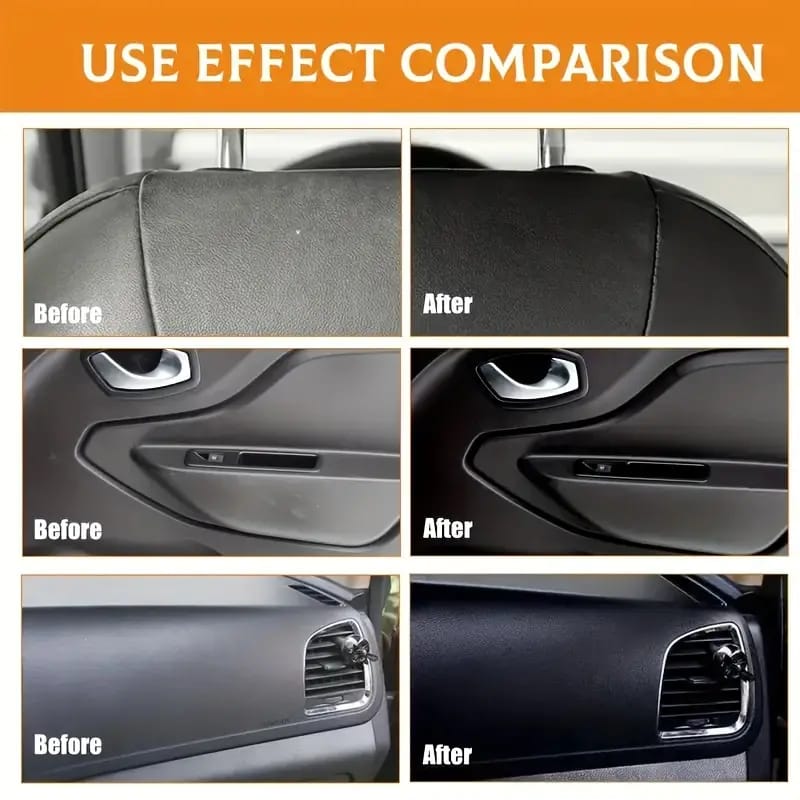 Afraz QIFENGHE Car Plastic Restorer (200g + Sponge) – Premium Auto Interior & Panel Renewal Wax Coating Agent for Dashboard & Trim