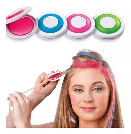 Afraz Pack of 4 Temporary Hair Chalks – 4 Vibrant Colors Hair Dye Powder Cake for Instant Washable Styling & Salon Fun