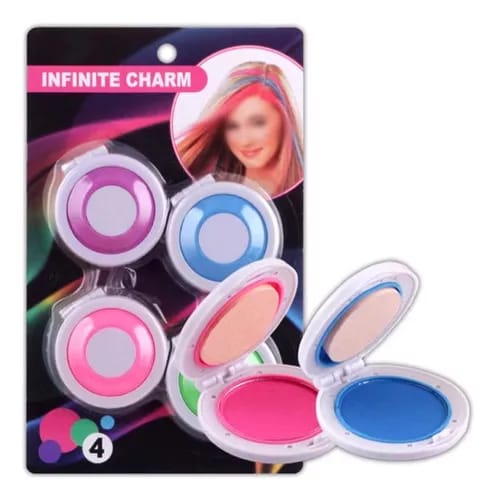 Afraz Pack of 4 Temporary Hair Chalks – 4 Vibrant Colors Hair Dye Powder Cake for Instant Washable Styling & Salon Fun