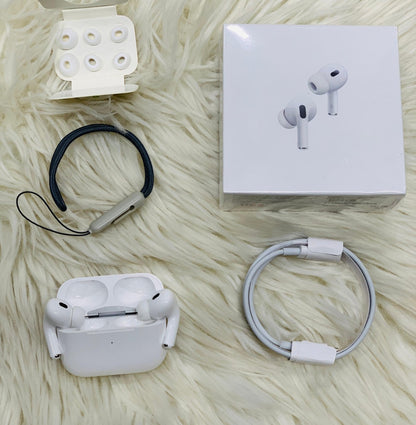 Afraz AirPods Pro 2 Wireless Earbuds with Lanyard Loop (White)