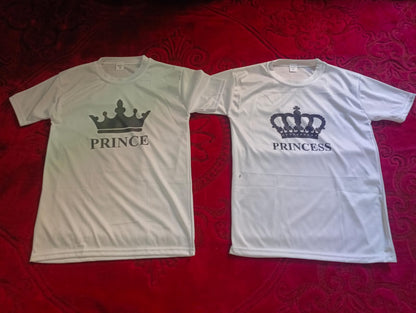 Afraz Prince & Princess Matching T-Shirt Combo | Premium Couple Pack