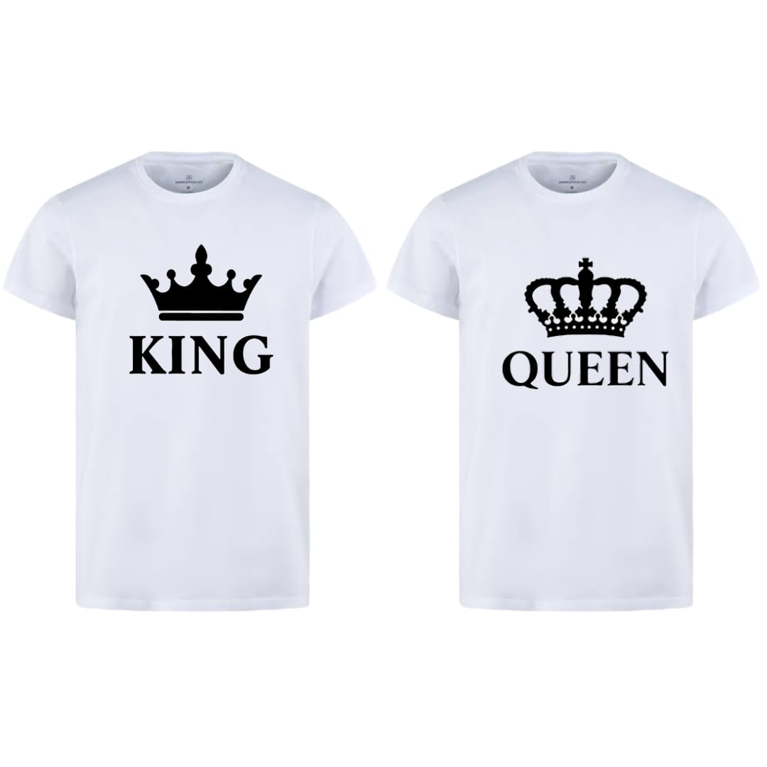 Afraz King & Queen Matching T-Shirt Combo | Premium Couple Pack