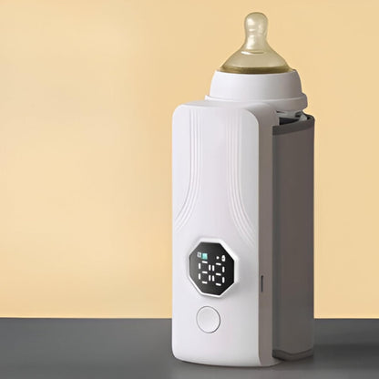 Afraz Portable Baby Bottle Warmer – Fast 1-Min Heating Rechargeable Milk Heater, USB Powered Travel Bottle Warmer with 6 Temperature Levels & Smart LCD Display for On-the-Go Feeding