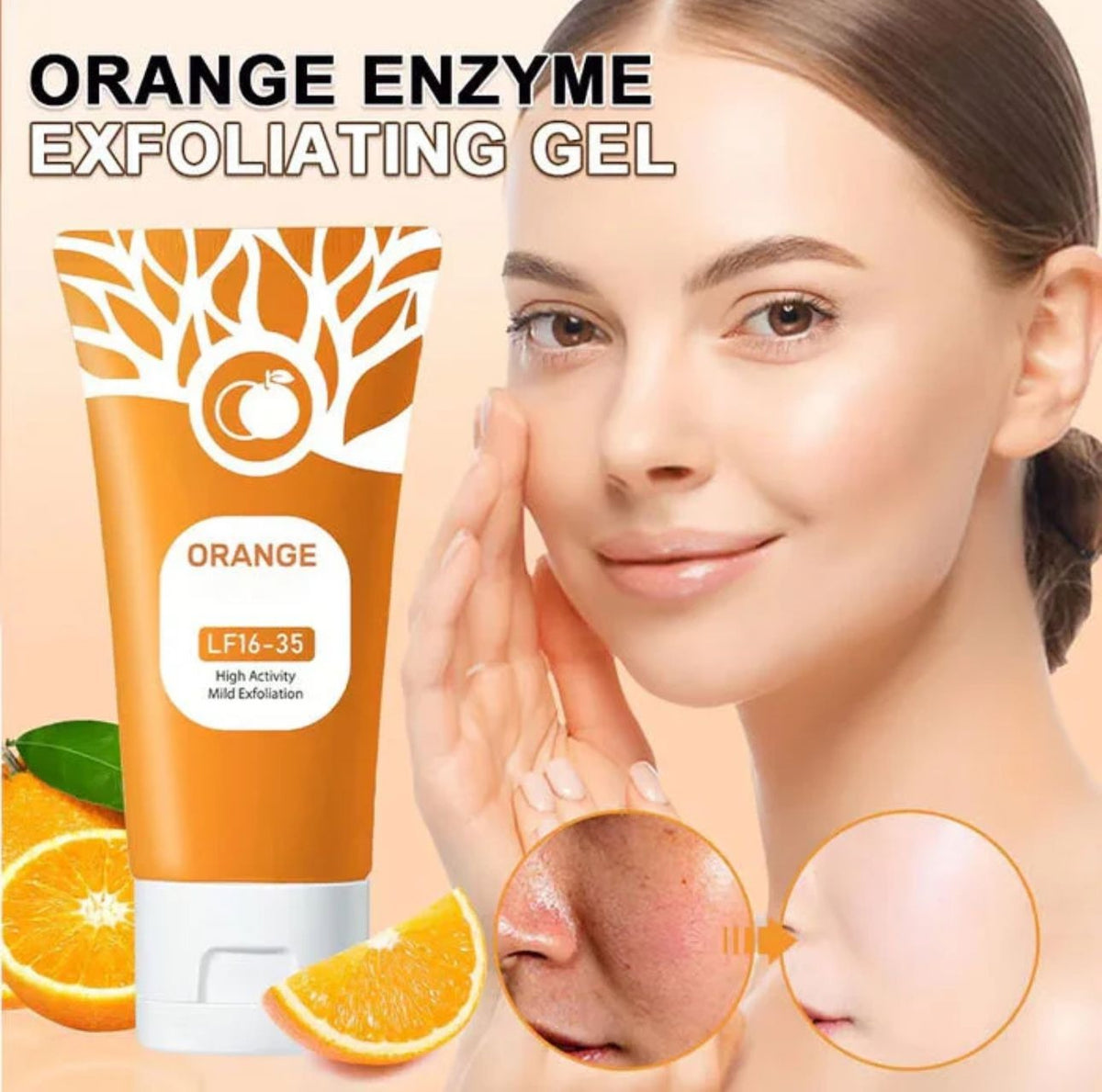 Afraz Smart Orange Enzyme Exfoliating Gel – Premium Brightening Citrus Skincare (50ml)