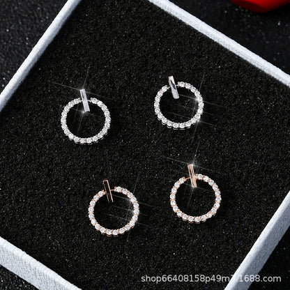 Afraz ZVT-168 Circle Zircon Korean Earrings – Elegant Geometric Jewelry