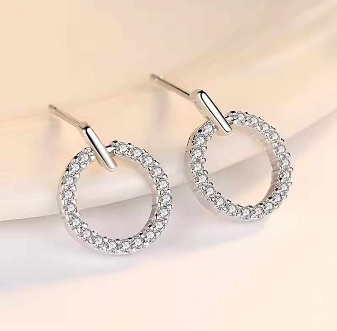 Afraz ZVT-168 Circle Zircon Korean Earrings – Elegant Geometric Jewelry