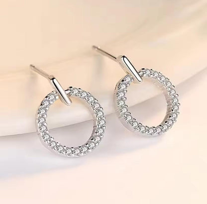 Afraz ZVT-168 Circle Zircon Korean Earrings – Elegant Geometric Jewelry