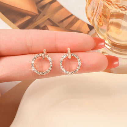 Afraz ZVT-168 Circle Zircon Korean Earrings – Elegant Geometric Jewelry