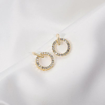 Afraz ZVT-168 Circle Zircon Korean Earrings – Elegant Geometric Jewelry