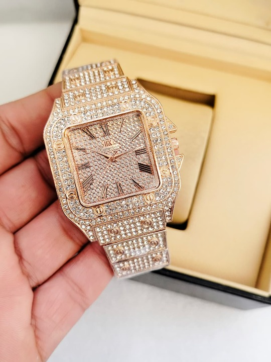 Afraz Ladies Stylish Stone Watch – Luxury Crystal Analog Wristwatch
