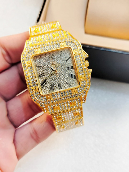 Afraz Ladies Stylish Stone Watch – Luxury Crystal Analog Wristwatch
