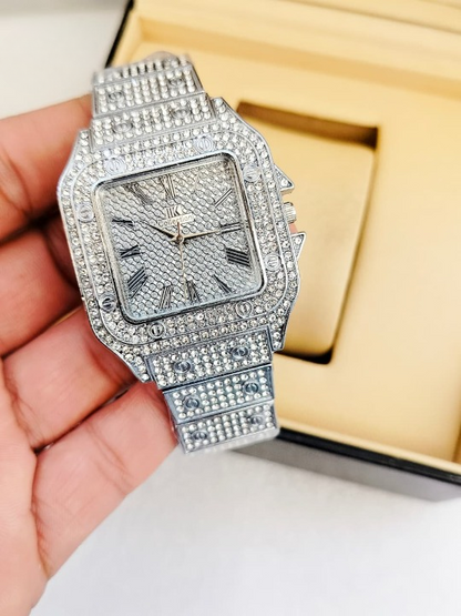 Afraz Ladies Stylish Stone Watch – Luxury Crystal Analog Wristwatch