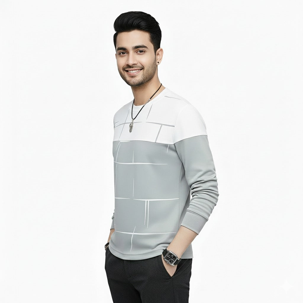 Premium Lining Print Full Sleeves T-Shirt