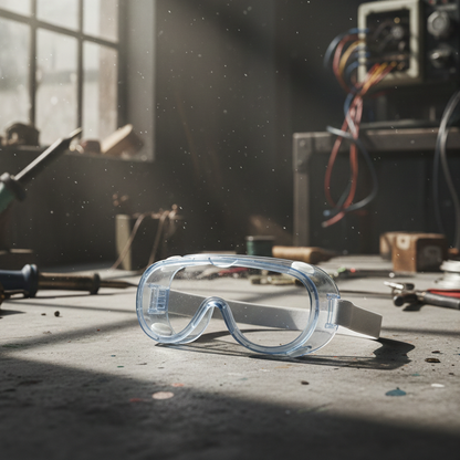Afraz Protective Safety Goggles Eye Shield – Clear Durable Plastic Glasses with Soft Elastic Headband for Lab, DIY & Workshop