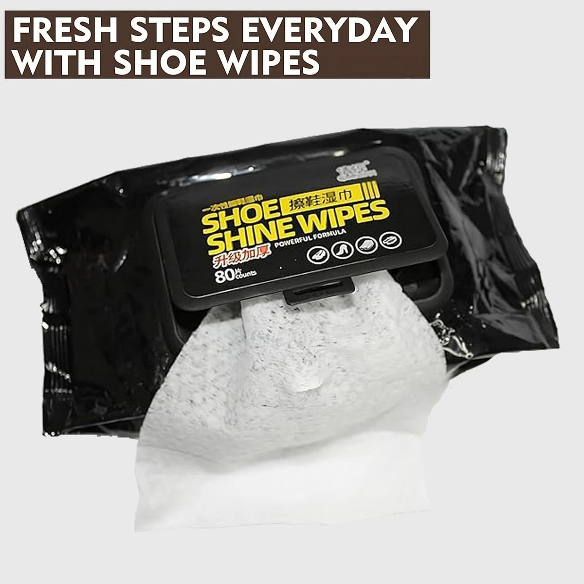 Afraz Premium Shoe Wipes (80 Pcs Pack) – Instant Cleaner & Quick Dirt, Scuff & Stain Removal Kit for All Footwear