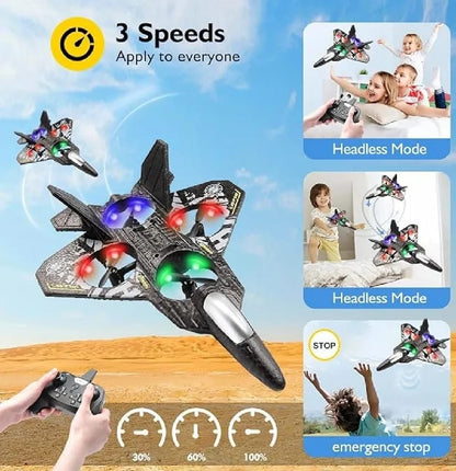 Afraz Smart RC Fighter Jet Plane – 2.4G Remote Control High-Speed Foam Airplane Toy