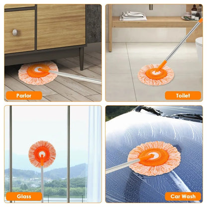 Afraz 360° Rotating Microfiber Mop – Round Shape Floor Cleaning Mop with Extendable Adjustable 36-Inch Stick for Home & Office