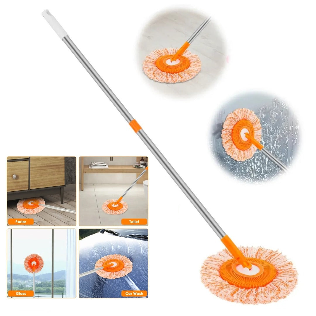 Afraz 360° Rotating Microfiber Mop – Round Shape Floor Cleaning Mop with Extendable Adjustable 36-Inch Stick for Home & Office
