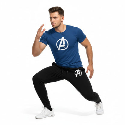 Afraz Men’s Casual Maroon Tracksuit – Round Neck Half-Sleeve T-Shirt & Matching Trouser Set for Gym, Jogging & Daily Wear