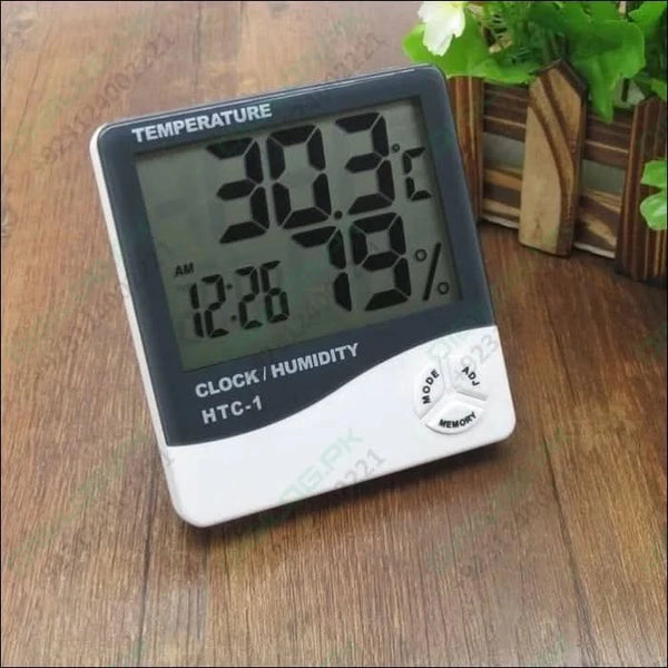 Afraz Professional LCD Indoor Temperature & Humidity Monitor – Large Digital Display Gauge for Home & Office (+ Free Battery)