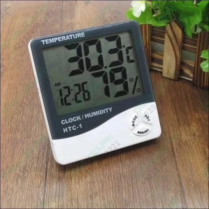 Afraz Professional LCD Indoor Temperature & Humidity Monitor – Large Digital Display Gauge for Home & Office (+ Free Battery)