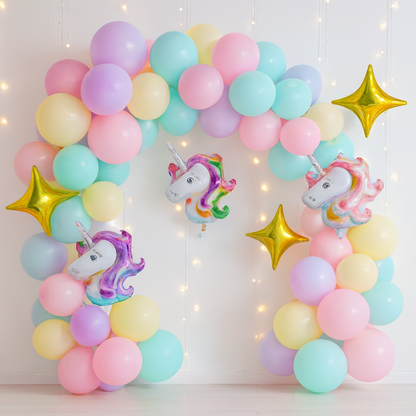 Afraz 57-Pcs Pastel Unicorn Birthday Decoration Set with Balloon Garland Kit for Girls Party