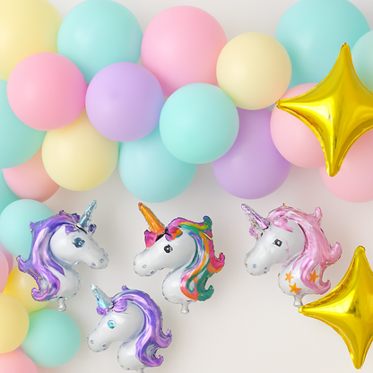 Afraz 57-Pcs Pastel Unicorn Birthday Decoration Set with Balloon Garland Kit for Girls Party