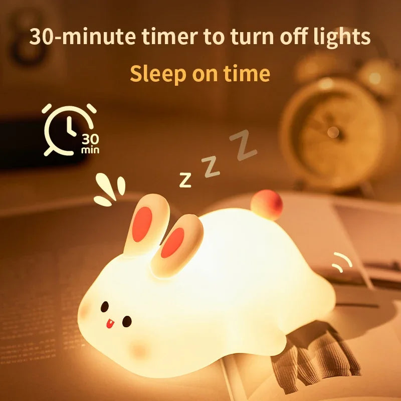 Afraz Cute Rabbit Silicone Lamp – Soft Touch Night Light for Kids Bedroom & Home Decor