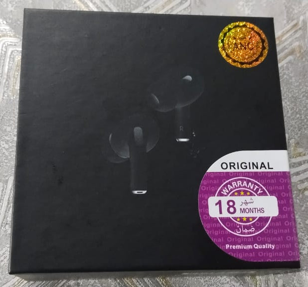 Premium AirPods Pro 2 TWS Wireless Earbuds (Carbon Titanium Edition) — Active Noise Cancelling (ANC) Headset with Buzze