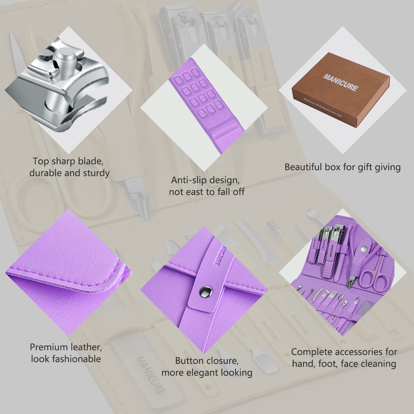 Afraz 16-in-1 Stainless Steel Nail Care Kit – Professional Manicure & Pedicure Set