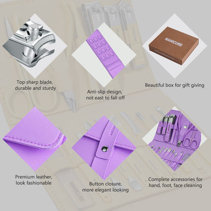 Afraz 16-in-1 Stainless Steel Nail Care Kit – Professional Manicure & Pedicure Set